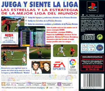 Primera Division Stars (ES) box cover back